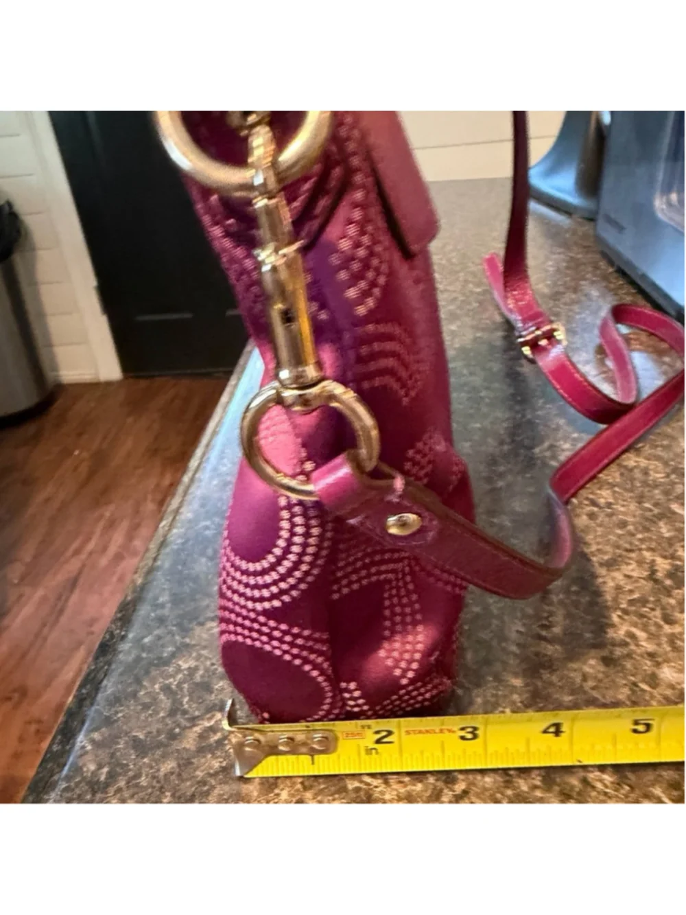 Coach Ashley Purple Dotted Op Art Satchel